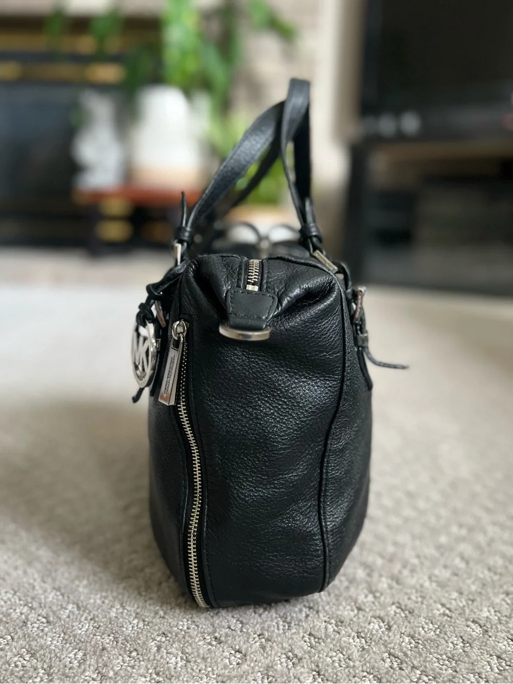 Michael Kors Riley Pebbled Leather Satchel